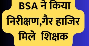 BSA ने किया निरीक्षण,गैर हाजिर मिले गुरुजी